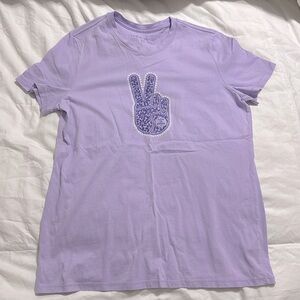 Life Is Good - Lavender S/S Crew Neck Graphic Top - Medium
